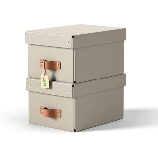 Pudełko do przechowywania Puro z pokrywką małe 7l (2szt) beżowe 61470012 LEITZ