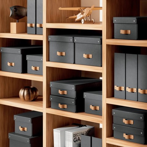 Pudełko do przechowywania Puro z pokrywką małe 7l (2szt) czarne 61470095 LEITZ