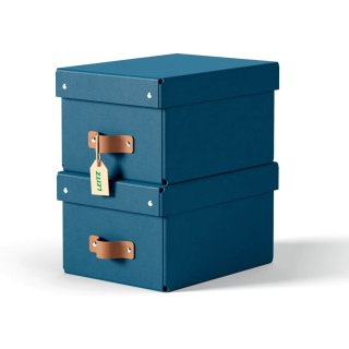 Pudełko do przechowywania Puro z pokrywką małe 7l (2szt) granatowe 61470068 LEITZ