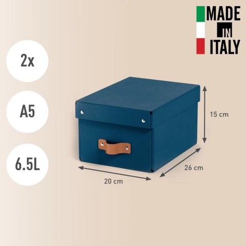 Pudełko do przechowywania Puro z pokrywką małe 7l (2szt) granatowe 61470068 LEITZ