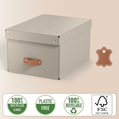 Pudełko do przechowywania Puro z pokrywką średnie 17l (2szt) beżowe 61490012 LEITZ