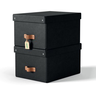 Pudełko do przechowywania Puro z pokrywką średnie 17l (2szt) czarne 61490095 LEITZ