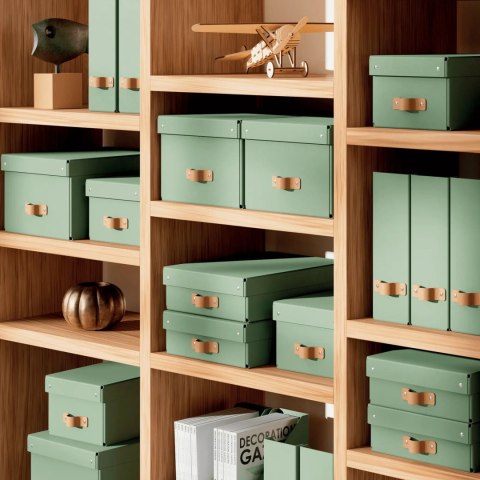 Pudełko do przechowywania Puro z pokrywką średnie 17l (2szt) zielone 61490050 LEITZ