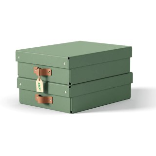 Pudełko do przechowywania Puro z pokrywką średnie nieskie 8l (2szt) zielone 61480050 LEITZ