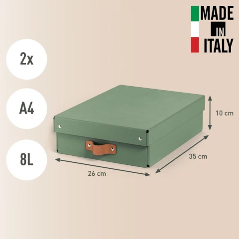 Pudełko do przechowywania Puro z pokrywką średnie nieskie 8l (2szt) zielone 61480050 LEITZ