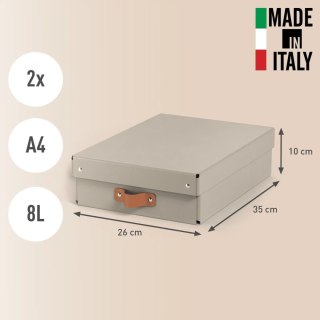 Pudełko do przechowywania Puro z pokrywką średnie niskie 8l (2szt) beżowe 61480012 LEITZ