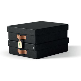Pudełko do przechowywania Puro z pokrywką średnie niskie 8l (2szt) czarne 61480095 LEITZ