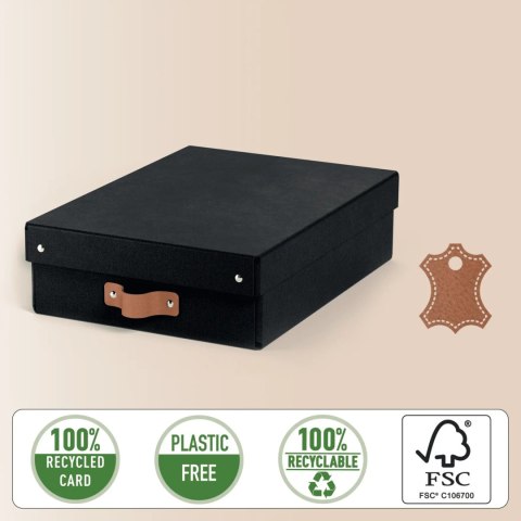 Pudełko do przechowywania Puro z pokrywką średnie niskie 8l (2szt) czarne 61480095 LEITZ