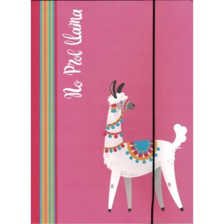 Teczka z gumką LAMA różowa kolekcja NO PROBlama 302/96 VAUPE