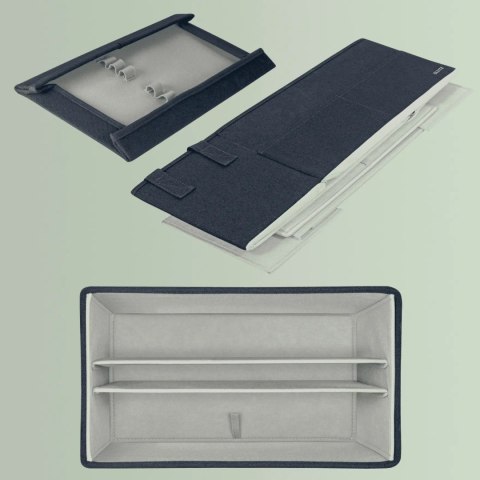 Torba kompaktowa na akcesoria Fabric z pokrywką ciemnoszara 67240089 LEITZ