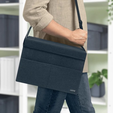 Torba kompaktowa na akcesoria Fabric z pokrywką ciemnoszara 67240089 LEITZ