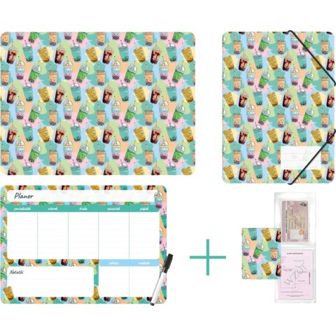 Zestaw szkolny z nadrukiem BUBBLE TEA KPL-NADRUK-01-37 BIURFOL