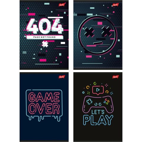 Zeszyt A5 32k 3-linia kolorowa PLAYER laminowany UNIPAP