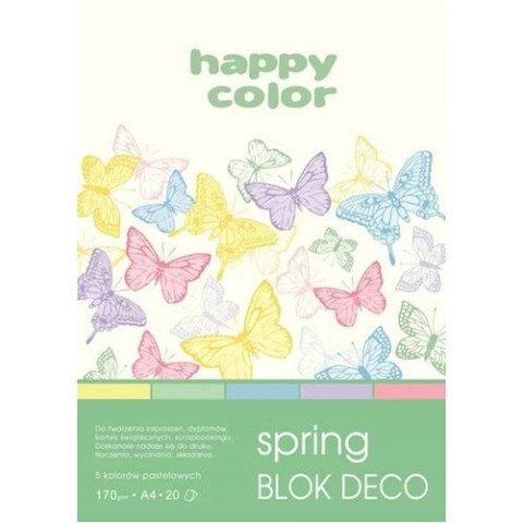 Blok DECO SPRING A4 20ark.170g. 5 kolorów HA 3817 2030-110 HAPPY COLOR