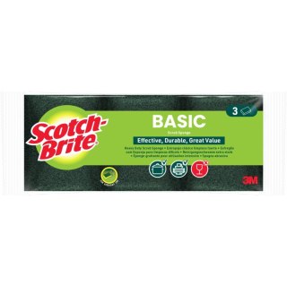 Gąbka do zmywania SCOTCH-BRITE Basic płaski (3szt.) żółto-zielony 3M-68060502001