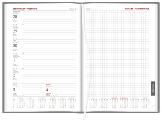Kalendarz A4 Aluminium STANDARD tygodniowy z notesem p.biały 237 A4TNB granatowy Wokół Nas