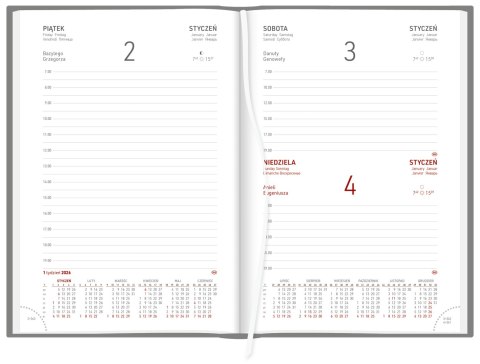 Kalendarz A5 Aluminium STANDARD dzienny p.biały 237 A5DB czarny Wokół Nas