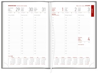 Kalendarz A5 Aluminium STANDARD tygodniowy p.biały 237 A5TB granatowy Wokół Nas
