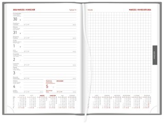 Kalendarz A5 Aluminium STANDARD tygodniowy z notesem p.biały 237 A5TNB granatowy Wokół Nas