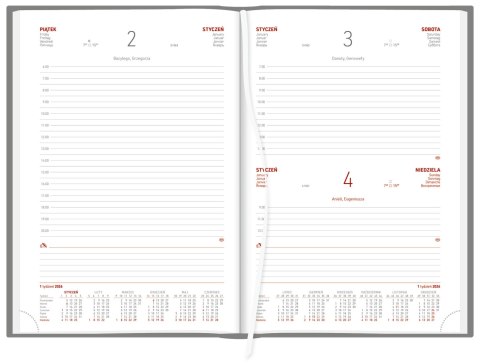 Kalendarz B5 Aluminium STANDARD dzienny p.biały 237 B5DB srebrny Wokół Nas