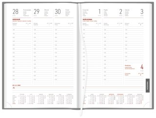 Kalendarz B5 Aluminium STANDARD tygodniowy p.biały 237 B5TB czarny Wokół Nas