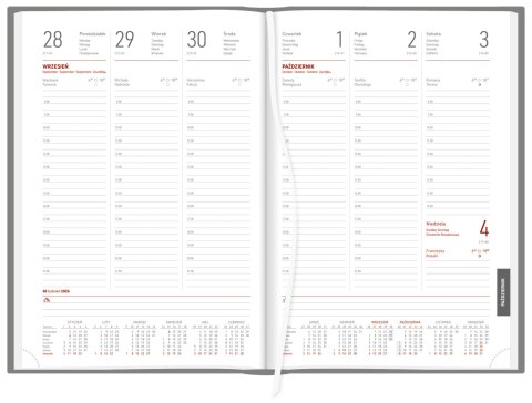 Kalendarz B5 Aluminium STANDARD tygodniowy p.biały 237 B5TB srebrny Wokół Nas