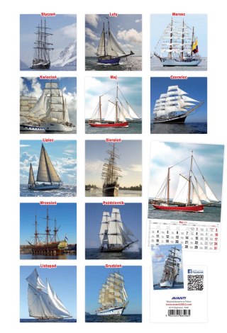 Kalendarz ścienny duży ŻAGLOWCE A3-9 AVANTI