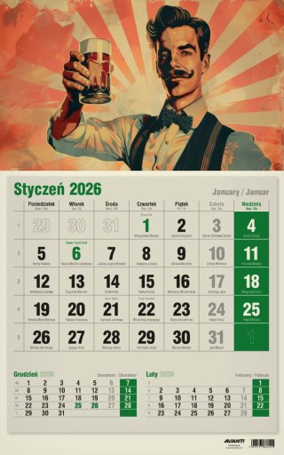Kalendarz ścienny jednodzielny KTJ EKO AVANTI