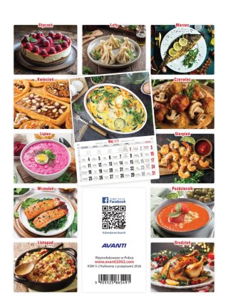 Kalendarz ścienny mały KULINARNY Z PRZEPISAMI KSM-S-2 AVANTI