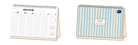 Kalendarz tygodniowy na biurko 21x30cm paski INTERDRUK