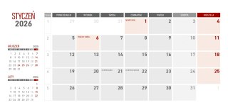 Kalendarz z notesem miesięczny granatowy 2026 KB064B Wokół Nas