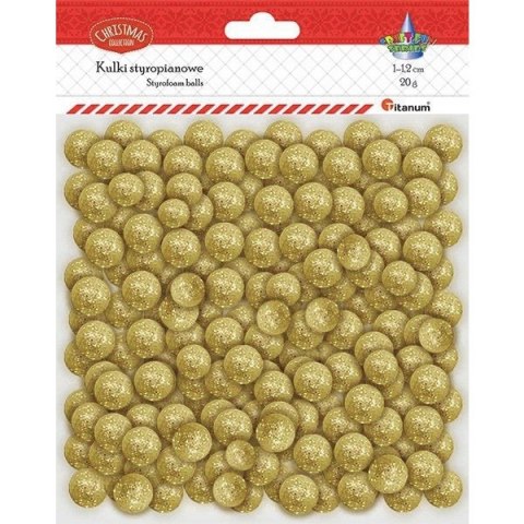 Kulki styropianowe 10-12mm (20g) złote z brokatem 439978 TITANUM