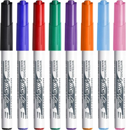 Marker VELLEDA 1741 suchościeralny mix kol. 8szt. okrągła końcówka 503844 BIC