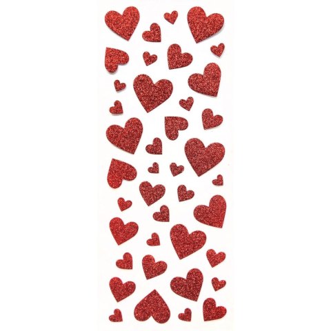 Naklejki błyszczące SERDUSZKA czerwone 254055 Galeria Papieru