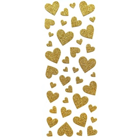 Naklejki błyszczące SERDUSZKA złote 254054 Galeria Papieru