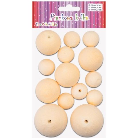 Piankowa kulka MW-1000 mix 20mm-8szt, 30mm-4szt, 40mm -2szt ALIGA