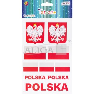 Tatuaże do ciała 14x21cm BARWY NARODOWE TAT-0673 ALIGA