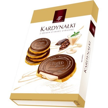 Ciastka TAGO KARDYNAŁKI 180g z kremem o smaku zabajone