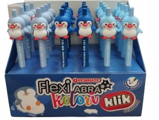 Długopis ścieralny automatyczny Flexi Abra Kolori Klik Peguin niebieski TT8823 Penmate