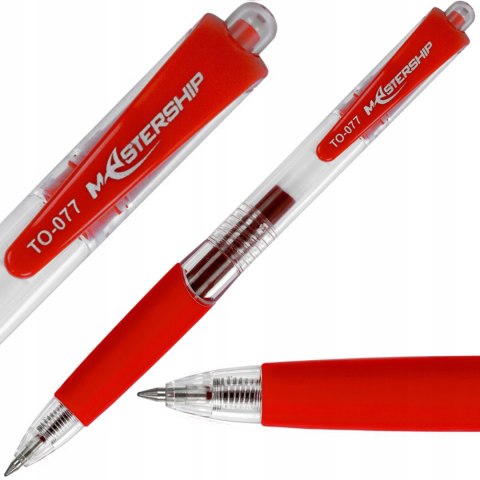 Długopis żelowy automatyczny MASTERSHIP czerwony TO-077 TOMA