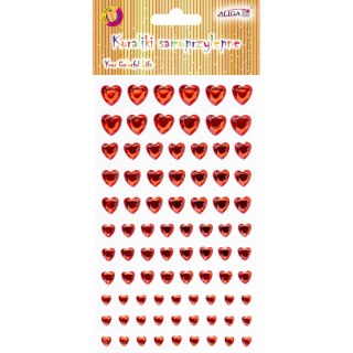 Dżety kryształki samoprzylepne mix rozmiarów serca 9,5x15,5cm JET-3231 ALIGA