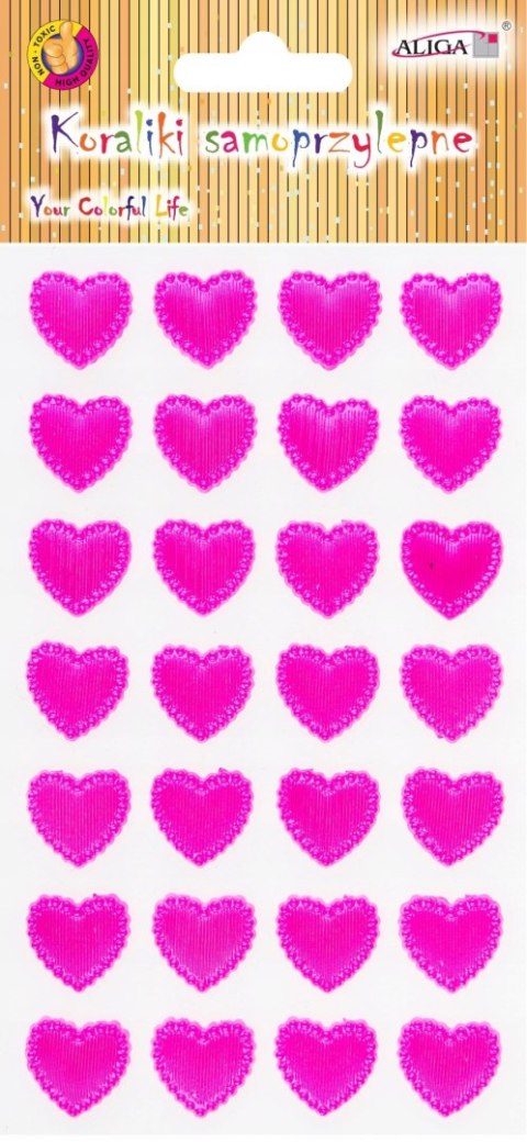 Dżety kryształki samoprzylepne mix serca 7,5x12,5cm JET-3187 ALIGA