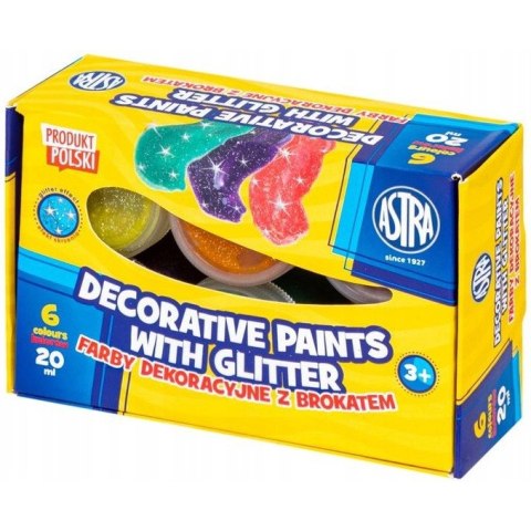 Farby BROKATOWE 6 kolorów 20ml 301124002 ASTRA