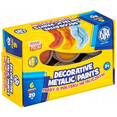 Farby METALICZNE 6 kolorów 20ml 301124003 ASTRA