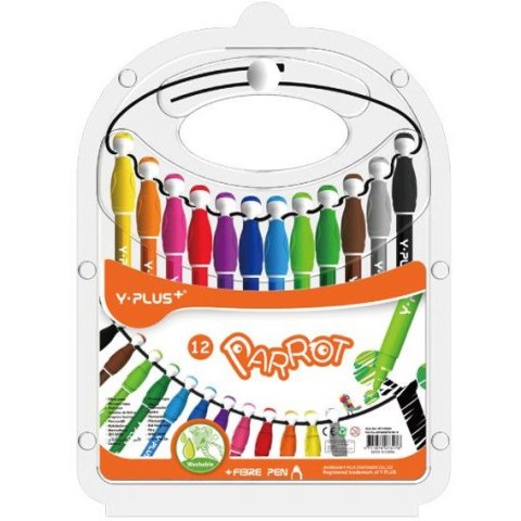 Flamastry na gumce PARROT 12 sztuk FP 170600 Y-PLUS