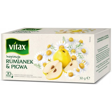 Herbata owocowo-ziołowa VITAX INSPIRATIONS (20 torebek z zawieszką) 33g Rumianek & Pigwa