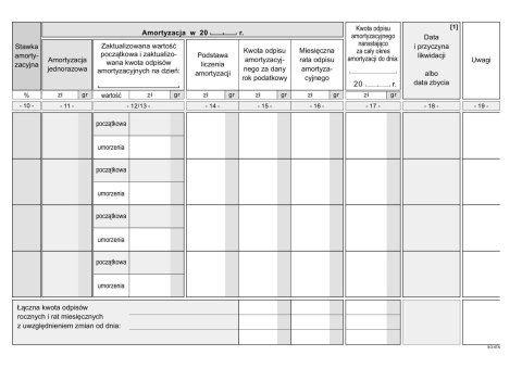 K-8u Ewidencja środków trwałych A5 od 1 stycznia 2026 Michalczyk i Prokop