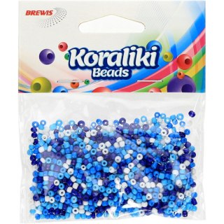 Koraliki akrylowe 35mm biało - niebieskie (30g) KZ13 BREWIS