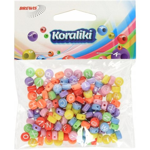 Koraliki akrylowe mix kolor Alfabet 4x7mm (20g ) KL6 BREWIS