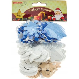 Naklejki z pianki RENIFERY BAŁWANKI 55szt. 681010 PVX04